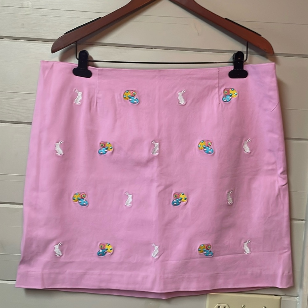 Castaway Nantucket ALI Skirt Stretch Twill PINK WITH EASTER Theme Size 16. - Picture 4 of 13
